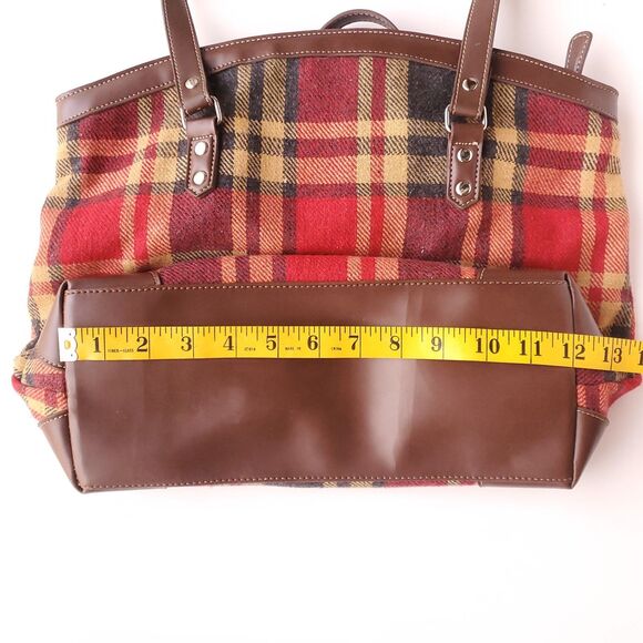 Old Country Road Wool Plaid Purse Red Beige Black Preppy Shoulder Bag Handbag - Picture 9 of 10